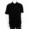 Hermes Hermès Black Cotton Pique Polo T-Shirt XXXL For Men
