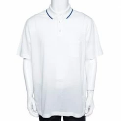 Hermes Hermès White Cotton Pique Polo T-Shirt 3XL For Men