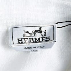 Hermes Hermès White Cotton Pique Polo T-Shirt 3XL For Men -Deals Hermes Store luxury men hermes used clothes p361508 006