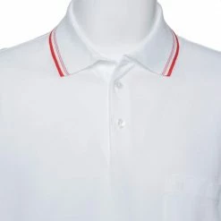 Hermes White Cotton Pique Contrast Detail Polo T Shirt XXL For Men -Deals Hermes Store luxury men hermes used clothes p373614 001