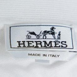 Hermes White Cotton Pique Contrast Detail Polo T Shirt XXL For Men -Deals Hermes Store luxury men hermes used clothes p373614 004