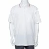Hermes White Cotton Pique Contrast Detail Polo T Shirt XXL For Men -Deals Hermes Store luxury men hermes used clothes p373614 007