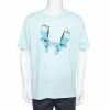 Hermes Sea Blue Odysee Printed Cotton Crewneck T-Shirt XXL For Men