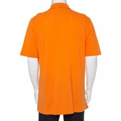 Hermes Orange Cotton Pique Polo T-Shirt XXL For Men -Deals Hermes Store luxury men hermes used clothes p395240 002