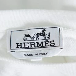 Hermes White Cotton Pique Logo Embroidered Pocket Detail Crewneck T-Shirt L For Men -Deals Hermes Store luxury men hermes used clothes p434207 004