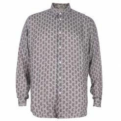 Hermes Men's Beige Printed Shirt L For Men