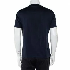 Hermes Navy Blue Mors Embroidered Cotton Crewneck Blanc T-Shirt S For Men 10 Hermes Navy Blue Mors Embroidered Cotton Crewneck Blanc T-Shirt S For Men -Deals Hermes Store luxury men hermes used clothes p443016 004