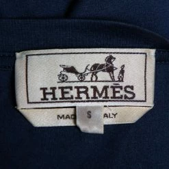 Hermes Navy Blue Mors Embroidered Cotton Crewneck Blanc T-Shirt S For Men 12 Hermes Navy Blue Mors Embroidered Cotton Crewneck Blanc T-Shirt S For Men -Deals Hermes Store luxury men hermes used clothes p443016 005