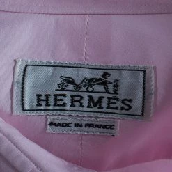 Hermes Men's Pink Straight Fit Poplin Shirt S For Men -Deals Hermes Store luxury men hermes used clothes p44351 0008