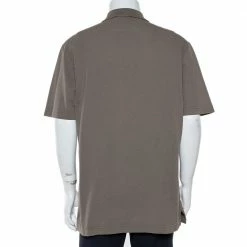 Hermes Hermès Olive Green Cotton Pique Polo T-Shirt XXL For Men -Deals Hermes Store luxury men hermes used clothes p462400 001