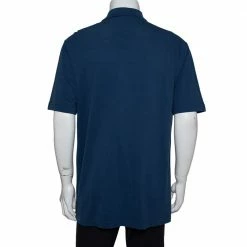 Hermes Blue Cotton Pique Polo T-Shirt XXL For Men -Deals Hermes Store luxury men hermes used clothes p462796 002