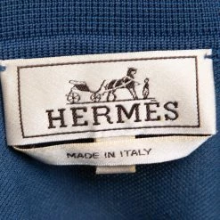 Hermes Blue Cotton Pique Polo T-Shirt XXL For Men -Deals Hermes Store luxury men hermes used clothes p462796 004