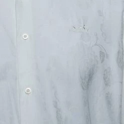 Hermes White Floral Jacquard Cotton Button Front Shirt L For Men -Deals Hermes Store luxury men hermes used clothes p479277 001