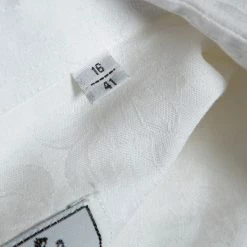 Hermes White Floral Jacquard Cotton Button Front Shirt L For Men -Deals Hermes Store luxury men hermes used clothes p479277 005