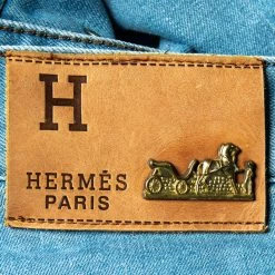 Hermes Light Blue Denim Logo Leather Tab Detail Jeans L For Men 12 Hermes Light Blue Denim Logo Leather Tab Detail Jeans L For Men -Deals Hermes Store luxury men hermes used clothes p487871 006