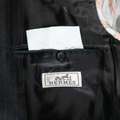Hermes Charcoal Grey Pinstriped Wool Single Breasted Suit L For Men 15 Hermes Charcoal Grey Pinstriped Wool Single Breasted Suit L For Men -Deals Hermes Store luxury men hermes used clothes p606441 007