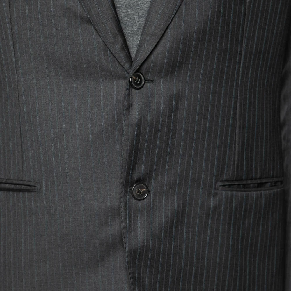 Hermes Charcoal Grey Pinstriped Wool Single Breasted Suit L For Men 6 Hermes Charcoal Grey Pinstriped Wool Single Breasted Suit L For Men - Image 4