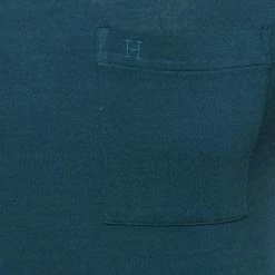 Hermes Teal Blue Cotton Pique H Embroidered Crewneck T-Shirt XS For Men -Deals Hermes Store luxury men hermes used clothes p616162 006