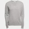 Hermes Grey Cashmere V-Neck Long Sleeve Sweater XXL For Men -Deals Hermes Store luxury men hermes used clothes p644093 001