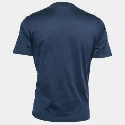 Hermes Navy Blue Mors Embroidered Cotton Crewneck T-Shirt M For Men -Deals Hermes Store luxury men hermes used clothes p649171 006