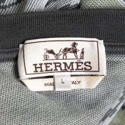 Hermes Hermès Grey/Green Horse Printed Cotton Crew Neck T-Shirt L For Men -Deals Hermes Store luxury men hermes used clothes p649173 003