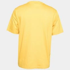 Hermes Yellow Cotton 3D H Embroidered Short Sleeve T-Shirt L For Men -Deals Hermes Store luxury men hermes used clothes p653083 004