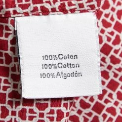 Hermes Red Printed Cotton Button Front Shirt XXXL For Men -Deals Hermes Store luxury men hermes used clothes p656133 004