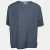 Hermes Slate Blue Cotton Poplin Zip Detail T-Shirt XXL For Men -Deals Hermes Store luxury men hermes used clothes p687990 001