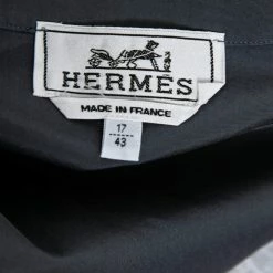 Hermes Slate Blue Cotton Poplin Zip Detail T-Shirt XXL For Men -Deals Hermes Store luxury men hermes used clothes p687990 003