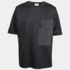 Hermes Black Cotton Asymmetrical Pocket Detail Crew Neck T-Shirt XXL For Men -Deals Hermes Store luxury men hermes used clothes p687995 001