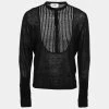 Hermes Black Linen-Blend Knit Mandarin Collar Shirt L For Men -Deals Hermes Store luxury men hermes used clothes p692879 001