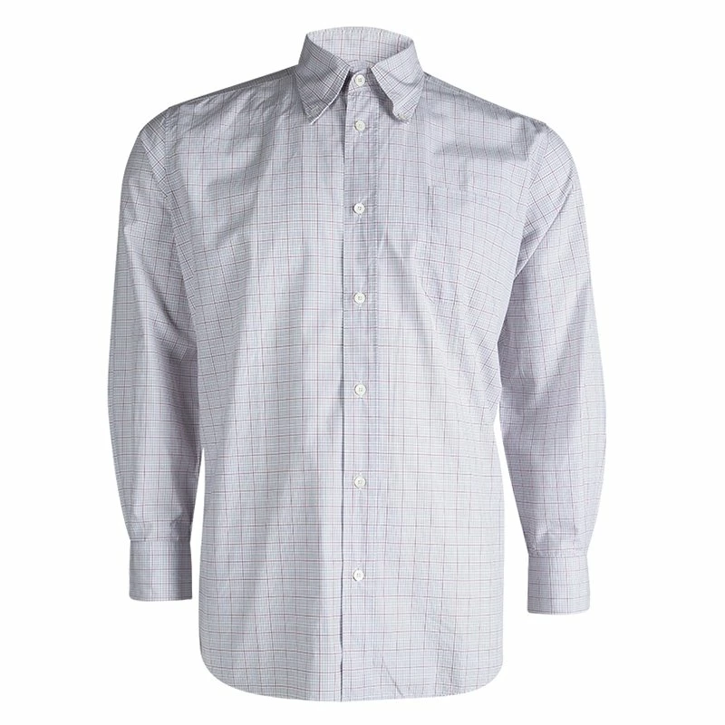 Hermes Checked Cotton Long Sleeve Button Down Shirt L For Men 3 Hermes Checked Cotton Long Sleeve Button Down Shirt L For Men