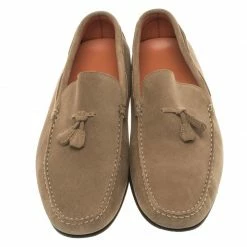 Hermes Beige Suede Moccasins Size 43 For Men -Deals Hermes Store luxury men hermes used shoes p106420 003