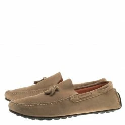 Hermes Beige Suede Moccasins Size 43 For Men -Deals Hermes Store luxury men hermes used shoes p106420 004