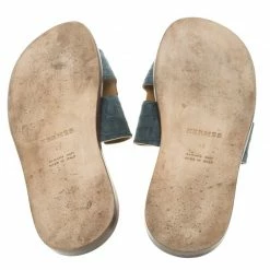 Hermes Slate Grey Croc Leather Izmir Sandals Size 43 For Men -Deals Hermes Store luxury men hermes used shoes p106432 006