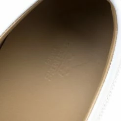 Hermes White Perforated Leather Inside Lace Up Sneakers Size 42.5 For Men -Deals Hermes Store luxury men hermes used shoes p114810 007