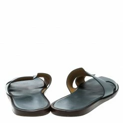 Hermes Grey Leather Izmir Sandals Size 43 For Men -Deals Hermes Store luxury men hermes used shoes p137580 005