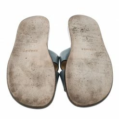 Hermes Grey Leather Izmir Sandals Size 43 For Men -Deals Hermes Store luxury men hermes used shoes p137580 006