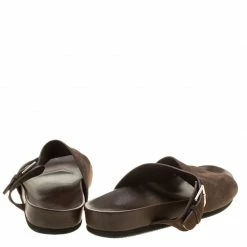 Hermes Brown Suede Flat Slide Sandals Size 42 For Men -Deals Hermes Store luxury men hermes used shoes p140698 005