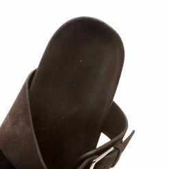 Hermes Brown Suede Flat Slide Sandals Size 42 For Men -Deals Hermes Store luxury men hermes used shoes p140698 008