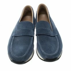 Hermes Blue Suede Injection Loafer Sneakers Size 41 For Men -Deals Hermes Store luxury men hermes used shoes p169259 006