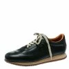 Hermes Black Leather Quick Sneakers Size 47 For Men
