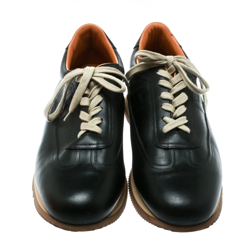 Hermes Black Leather Quick Sneakers Size 47 For Men 5 Hermes Black Leather Quick Sneakers Size 47 For Men - Image 3