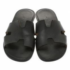 Hermes Black Leather Izmir Sandals Size 42.5 For Men 12 Hermes Black Leather Izmir Sandals Size 42.5 For Men -Deals Hermes Store luxury men hermes used shoes p185933 003