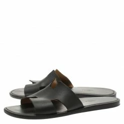Hermes Black Leather Izmir Sandals Size 42.5 For Men 13 Hermes Black Leather Izmir Sandals Size 42.5 For Men -Deals Hermes Store luxury men hermes used shoes p185933 007