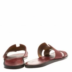 Hermes Brick Red Leather Izmir Sandals Size 42.5 For Men -Deals Hermes Store luxury men hermes used shoes p185934 002