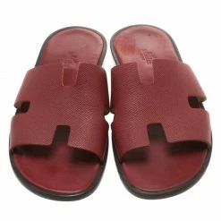 Hermes Brick Red Leather Izmir Sandals Size 42.5 For Men -Deals Hermes Store luxury men hermes used shoes p185934 003