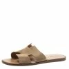 Hermes Light Brown Suede Izmir Sandals Size 42 For Men