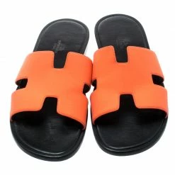 Hermes Neon Orange Fabric Izmir Sandals Size 42.5 For Men 12 Hermes Neon Orange Fabric Izmir Sandals Size 42.5 For Men -Deals Hermes Store luxury men hermes used shoes p187201 006