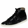Hermes Black Suede And Patent Leather Quantum High Top Sneakers Size 41.5 For Men